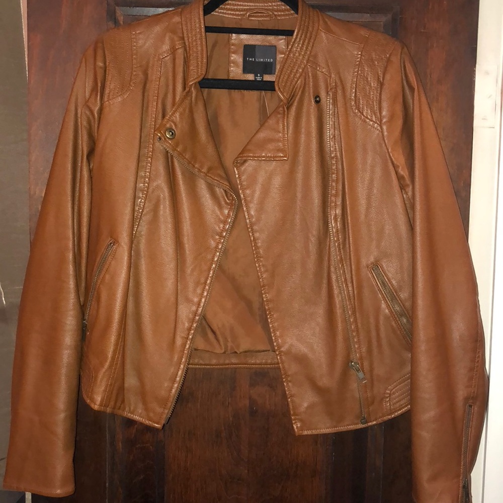 Brown leather jacket